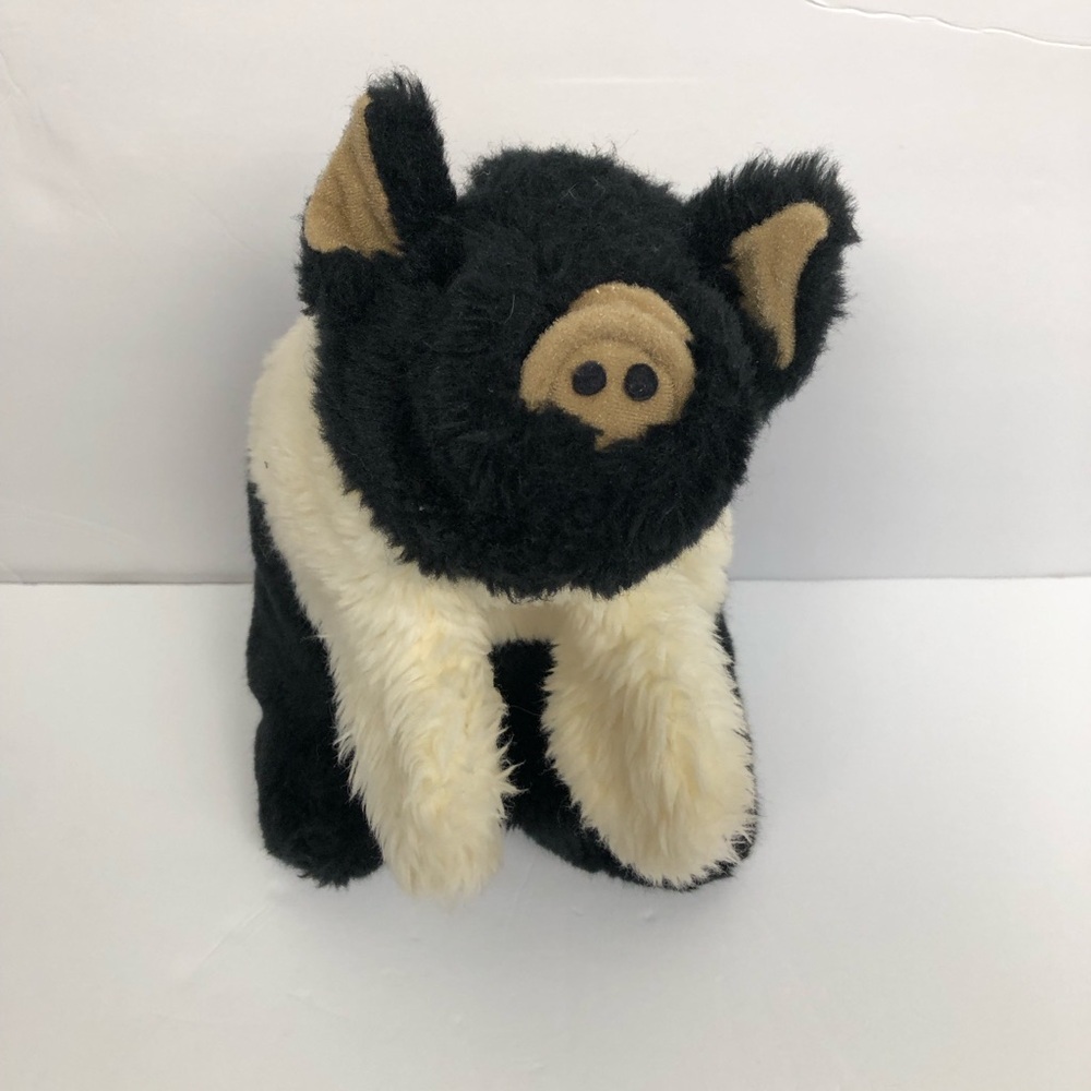 Country Critters Plush Pig Puppet black and cream